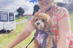 Helen says Lucy loves going in her Buddy Rider to get coffee!